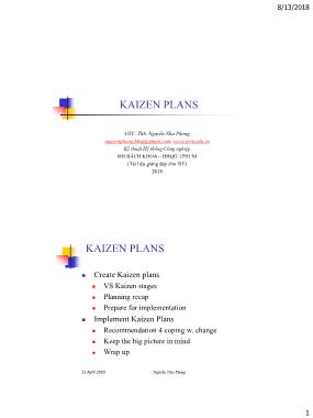 Bài giảng Lean production systems - Chapter 10: Kaizen plans - Nguyễn Như Phong