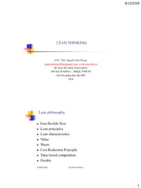 Bài giảng Lean production systems - Chapter 2: Lean thinking - Nguyễn Như Phong
