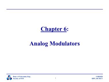 Bài giảng Mạch điện tử thông tin - Chapter 6: Analog Modulators - Đỗ Hồng Tuấn