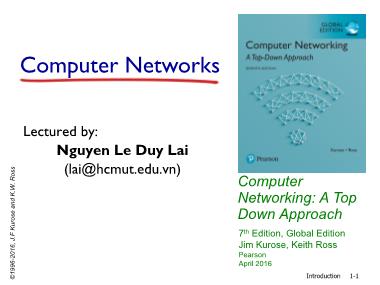 Bài giảng Mạng máy tính - Chapter 2: Application Layer - Nguyễn Lê Duy Lai