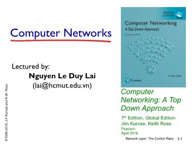Bài giảng Mạng máy tính - Chapter 5: Network layer - The control plane - Nguyễn Lê Duy Lai