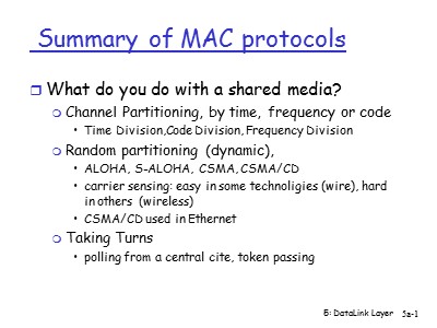 Bài giảng Mạng máy tính - Chapter 5: The data link layer (Part II) - Hồ Phương Đắc