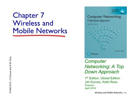 Bài giảng Mạng máy tính - Chapter 7: Wireless and Mobile Networks - Nguyễn Lê Duy Lai