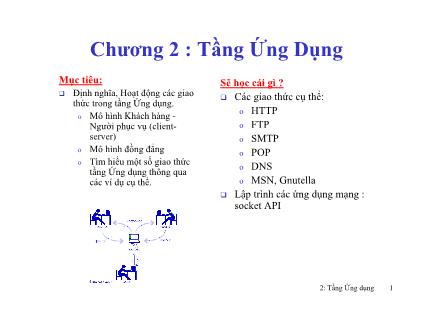 Bài giảng Mạng máy tính - Chương 2: Tầng ứng dụng (Phần 1) - Hồ Phương Đắc