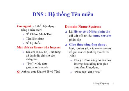 Bài giảng Mạng máy tính - Chương 2: Tầng ứng dụng (Phần 2) - Hồ Phương Đắc