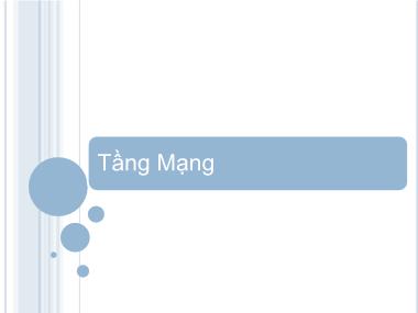 Bài giảng Mạng máy tính - Chương 7: Tầng mạng