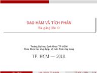 Bài giảng môn Phương pháp tính - Chương: Đạo hàm và tích phân