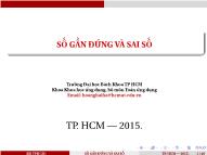 Bài giảng môn Phương pháp tính - Chương: Số gần đúng và sai số