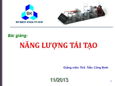 Bài giảng Năng lượng tái tạo - Chương 5: Pin nhiên liệu - Trần Công Binh