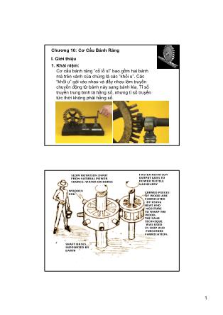 Bài giảng Nguyên lý máy - Chương 10: Cơ cấu bánh răng (Phần 1) - Phạm Huy Hoàng