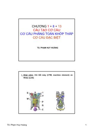 Bài giảng Nguyên lý máy - Chương 1+8+13: Cấu tạo cơ cấu, Cơ cấu phẳng toàn khớp thấp, Cơ cấu đặc biệt - Phạm Huy Hoàng