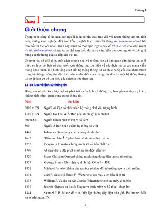Bài giảng Nguyên lý thông tin - Chương 1: Giới thiệu chung