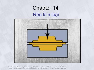 Bài giảng Nhập môn điểu khiển quá trình công nghiệp - Chương 14: Rèn kim loại