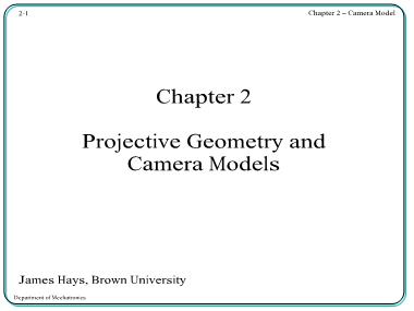 Bài giảng Nhập môn thị giác máy tính - Chapter 2: Projective geometry and camera models - Lê Thanh Hải