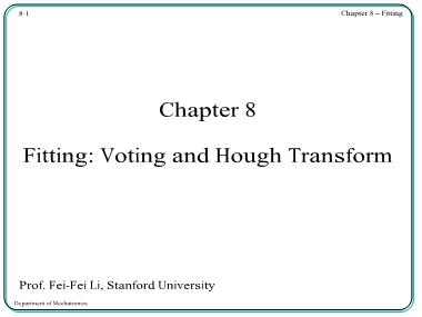 Bài giảng Nhập môn thị giác máy tính - Chapter 8: Fitting - Voting and hough transform - Lê Thanh Hải