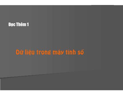 Bài giảng Nhập môn về lập trình - Đọc thêm 1: Thể hiện dữ liệu trong máy tính số