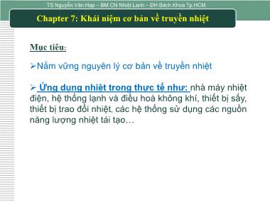 Bài giảng Nhiệt động lực học và truyền nhiệt - Chapter 7: Khái niệm cơ bản về truyền nhiệt - Nguyễn Văn Hạp