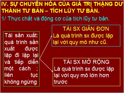 Bài giảng Những nguyên lý cơ bản của chủ nghĩa Mác - Lênin - Chương 4: Học thuyết giá trị (Phần 2) - Nguyễn Văn Ngọc
