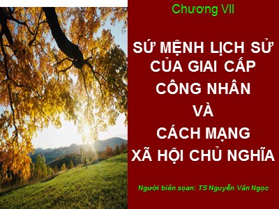 Bài giảng Những nguyên lý cơ bản của chủ nghĩa Mác - Lênin - Chương 7: Sứ mệnh lịch sử của giai cấp công nhân - Nguyễn Văn Ngọc