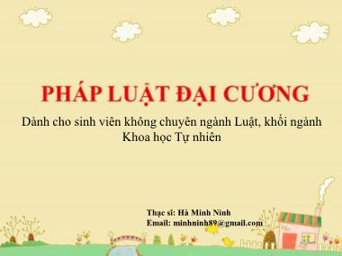 Bài giảng Pháp luật đại cương - Bài 5: Các ngành luật trong hệ thống pháp luật Việt Nam - Hà Minh Ninh