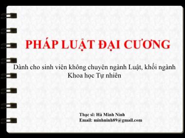 Bài giảng Pháp luật đại cương - Bài 7: Giới thiệu ngành Luật Dân sự, Luật Tố tụng Dân sự - Phần B: Luật Tố tụng Dân sự (Tiếp theo) - Hà Minh Ninh