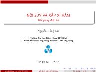 Bài giảng Phương pháp tính - Chương 3: Nội suy và xấp xỉ hàm - Nguyễn Hồng Lộc