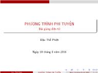 Bài giảng Phương pháp tính - Chương: Phương trình phi tuyến - Đậu Thế Phiệt