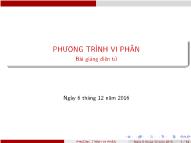 Bài giảng Phương pháp tính - Chương: Phương trình vi phân - Đậu Thế Phiệt
