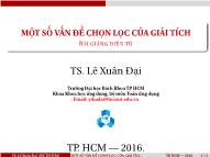 Bài giảng Phương trình toán lý và cơ sở toán ứng dụng - Chương: Một số vấn đề chọn lọc của giải tích - Lê Xuân Đại