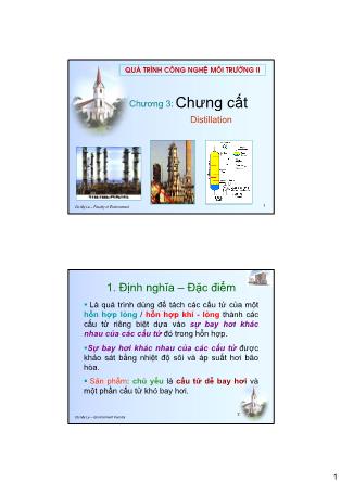 Bài giảng Quá trình công nghệ môi trường II - Chương 3: Chưng cất - Dư Mỹ Lệ