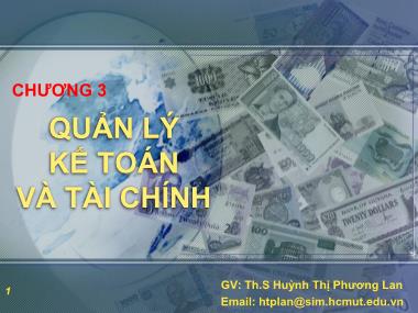 Bài giảng Quản lý dành cho kỹ sư - Chương 3: Quản lý kế toán và tài chính - Nguyễn Thị Hồng Đăng