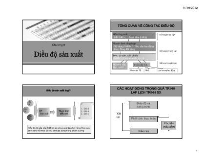 Bài giảng Quản lý sản xuất - Chương 9: Điều độ sản xuất