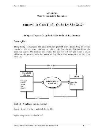 Bài giảng Quản trị sản xuất và tác nghiệp