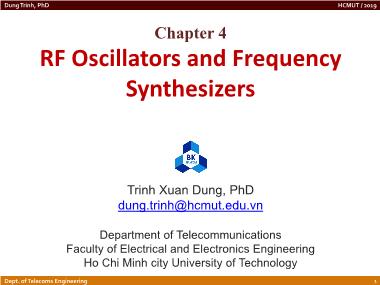 Bài giảng Radio communications circuits - Chapter 4: RF oscillators and frequency synthesizers - Trịnh Xuân Dũng