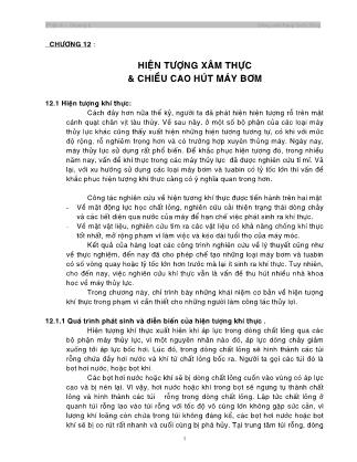 Bài giảng Thủy lực máy nén - Chương 12: Hiện tượng xâm thực & chiều cao hút máy bơm - Đặng Quốc Dũng