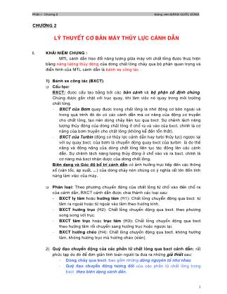 Bài giảng Thủy lực máy nén - Chương 2: Lý thuyết cơ bản máy thủy lực cánh dẫn - Đặng Quốc Dũng