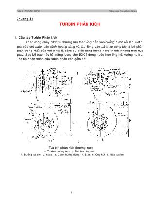 Bài giảng Thủy lực máy nén - Chương 4: Turbin phản kích - Đặng Quốc Dũng