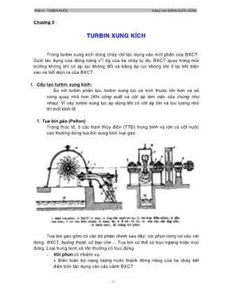 Bài giảng Thủy lực máy nén - Chương 5: Turbin xung kích - Đặng Quốc Dũng