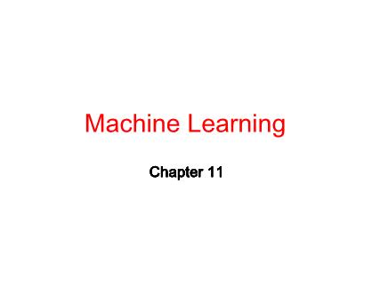 Bài giảng Trí tuệ nhân tạo - Chapter 11: Machine learning