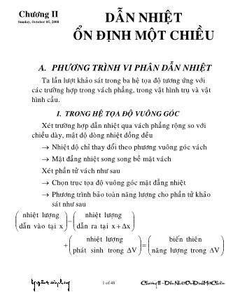 Bài giảng Truyền nhiệt - Chương 2: Dẫn nhiệt ổn định một chiều - Nguyễn Toàn Phong