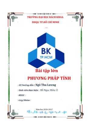 Bài tập lớn môn Phương pháp tính - Đỗ Ngọc Hiền