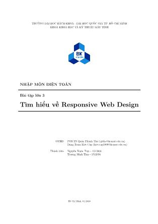 Bài tập lớn Nhập môn điện toán - Bài tập lớn 3: Tìm hiểu về Responsive Web Design - Nguyễn Xuân Trực