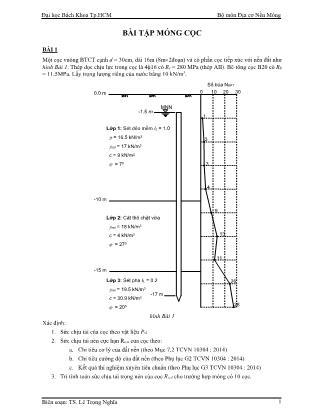 Bài tập Móng cọc - Lê Trọng Nghĩa