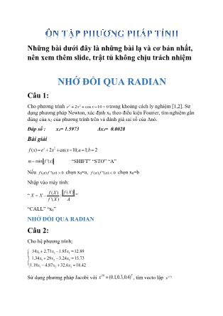 Bài tập ôn tập cuối kỳ môn Phương pháp tính