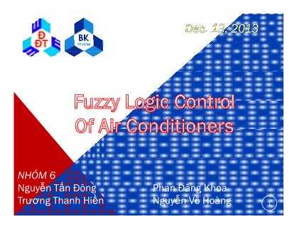 Bài thuyết trình Tiểu luận Fuzzy logic control of air conditioners - Nguyễn Tấn Đông