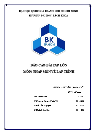 Báo cáo bài tập lớn môn Nhập môn về lập trình - Nguyễn Quang Phúc Trí