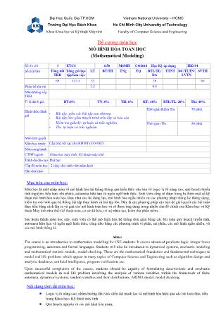 Đề cương môn học Mô hình hóa toán học (Mathematical modeling)