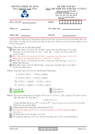 Đề thi cuối kỳ môn Mô hình hóa toán học năm 2016 - Mã đề 1728 (L01,02,03) - Đại học Bách khoa thành phố Hồ Chí Minh