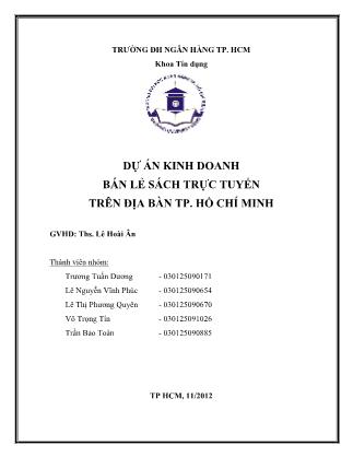 Dự án Kinh doanh bán lẻ sách trực tuyến trên địa bàn thành phố Hồ Chí Minh - Trương Tuấn Dương