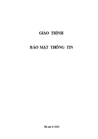 Giáo trình Bảo mật thông tin